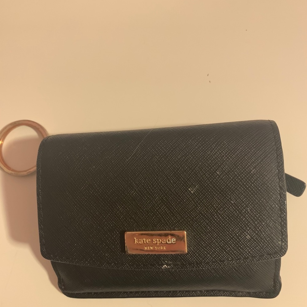 Black Kate Spade Key Ring Wallet